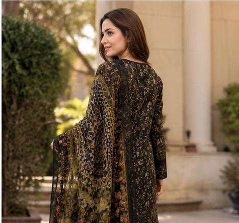 Elegant Airline Frock with Embroidered Neck & Daman